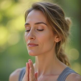 Velværeinstruktør leder meditasjon